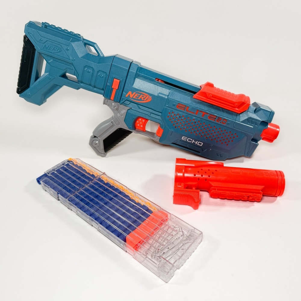 Nerf Gun Elite 2.0 Echo CS-10 Dart Blaster w/ 18 Dart Mag Modular Stock & Barrel